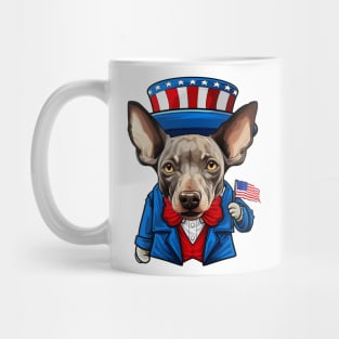 Funny 4th of July Hairless Terrier Dog Mug